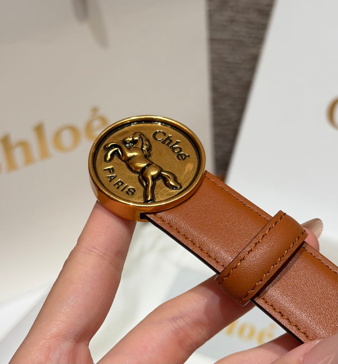 Ремінь Chloé з натуральної телячої шкіри