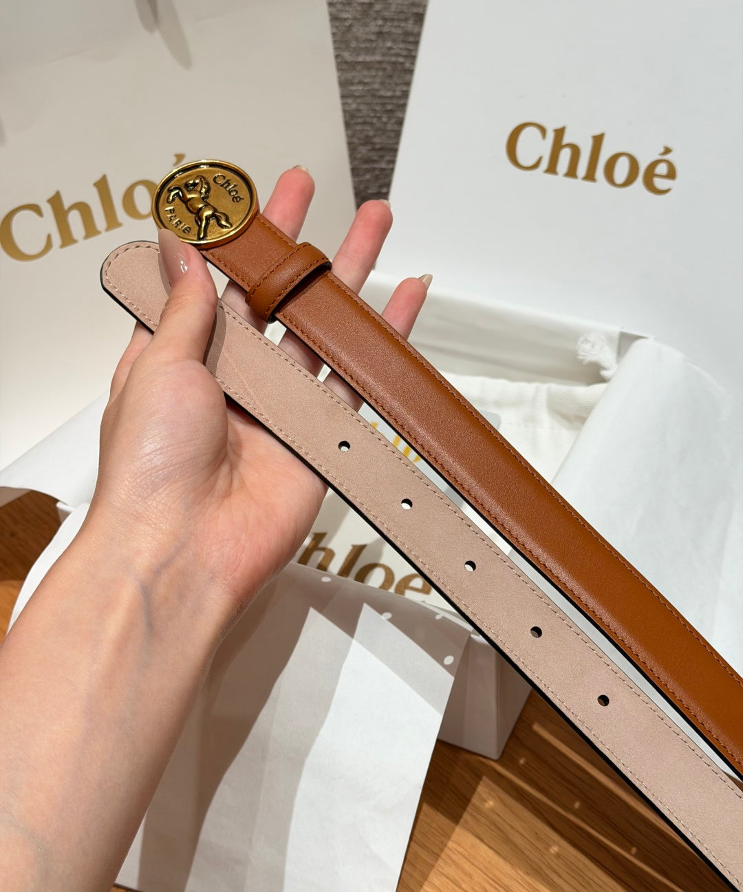Ремінь Chloé з натуральної телячої шкіри