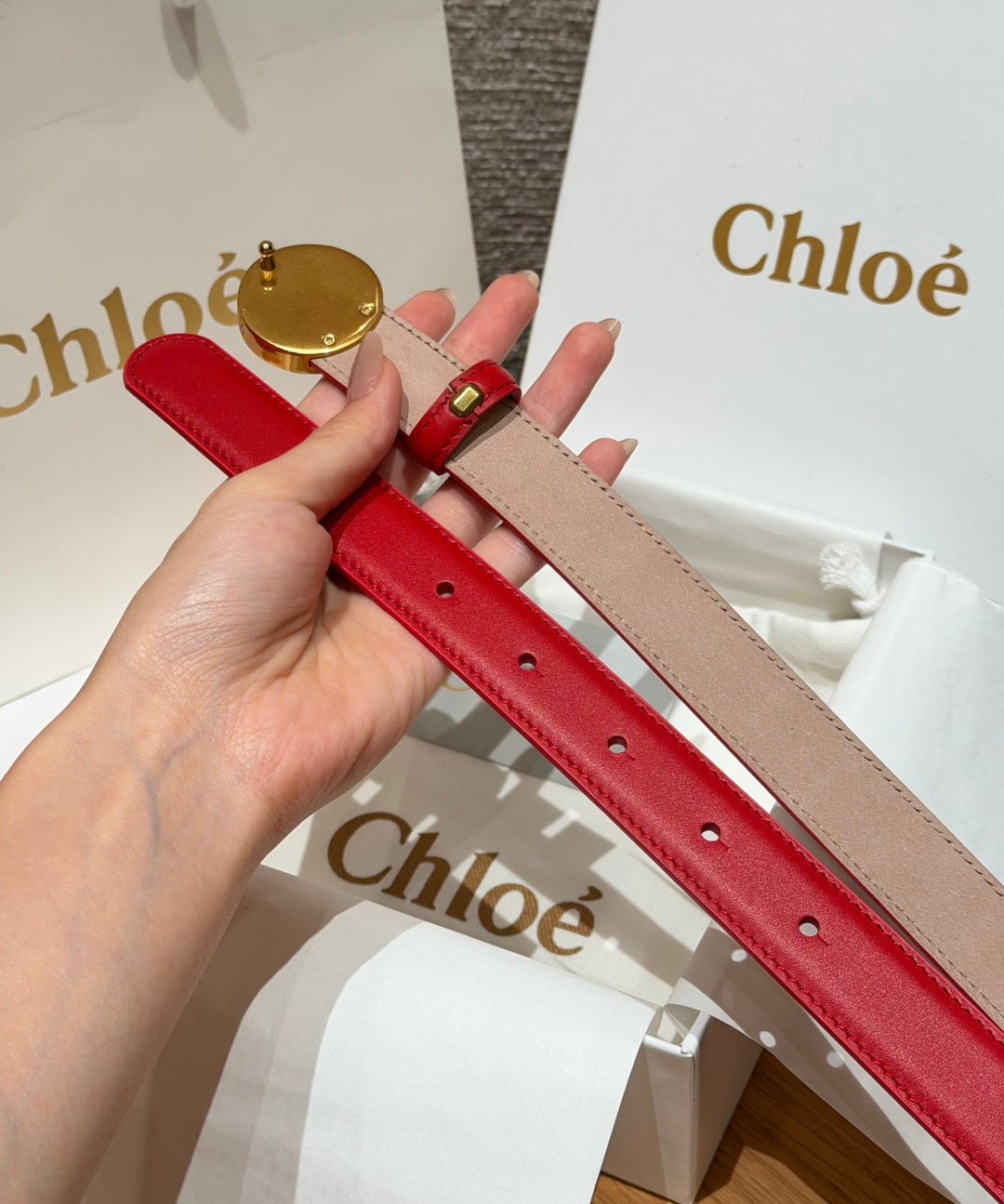 Ремінь Chloé з натуральної телячої шкіри