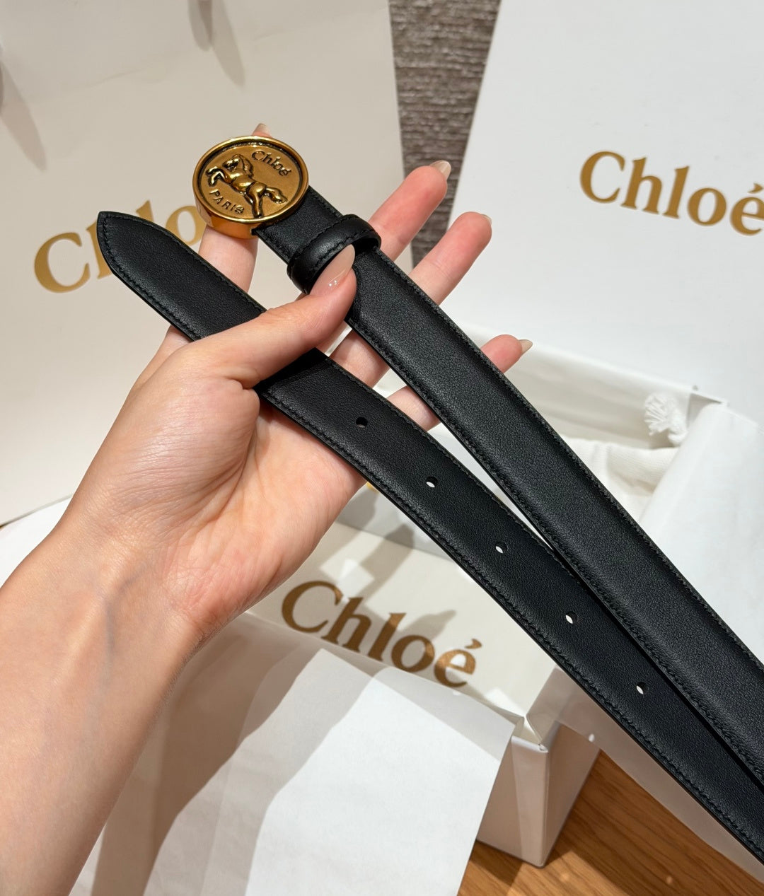 Ремінь Chloé з натуральної телячої шкіри