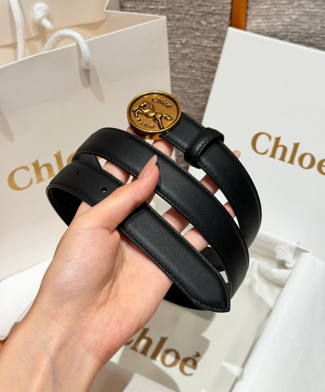 Ремінь Chloé з натуральної телячої шкіри