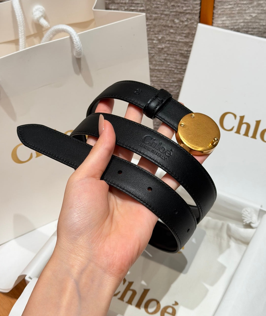 Ремінь Chloé з натуральної телячої шкіри