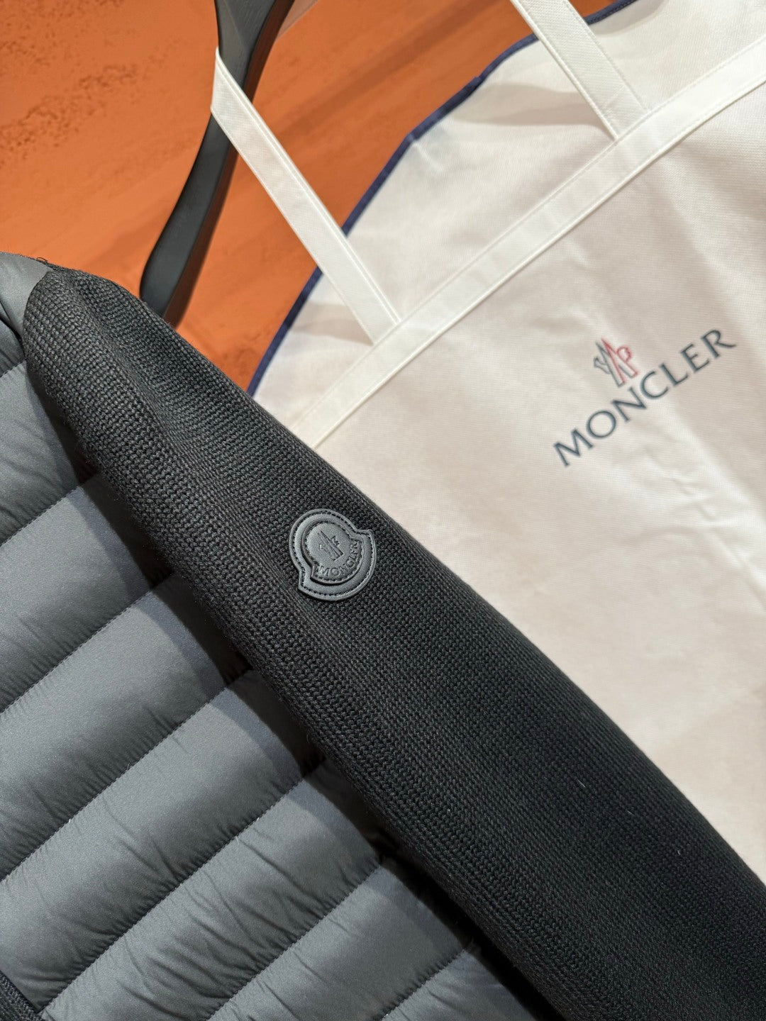 Пуховий кардиган Moncler, чорний — фото 3