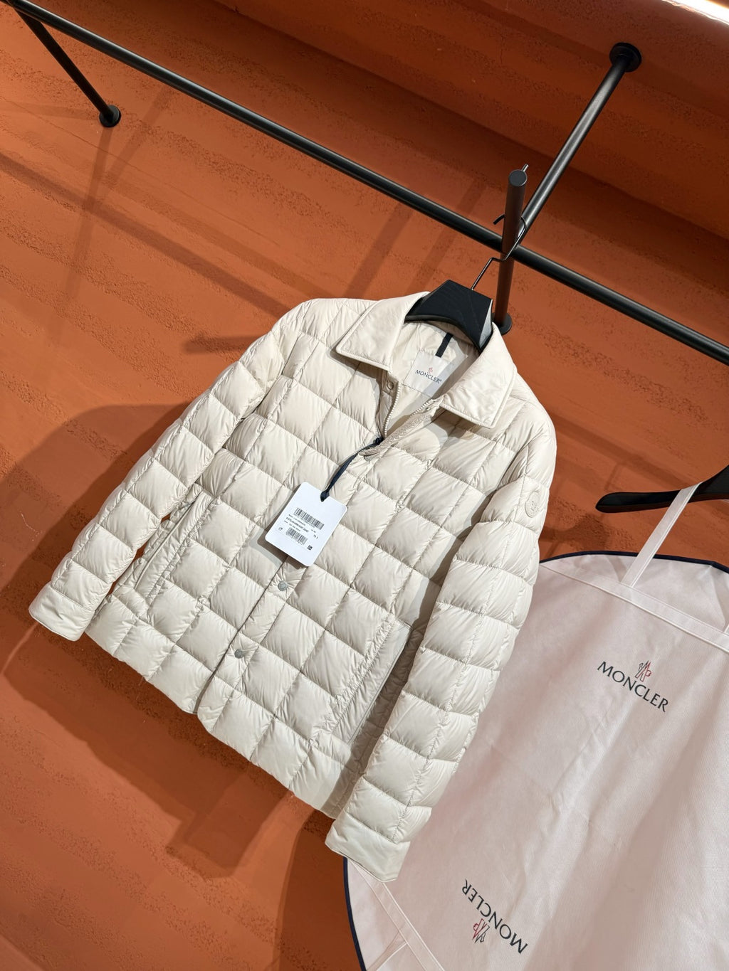 Пухова куртка з геометричною стібкою Moncler, біла — фото 5