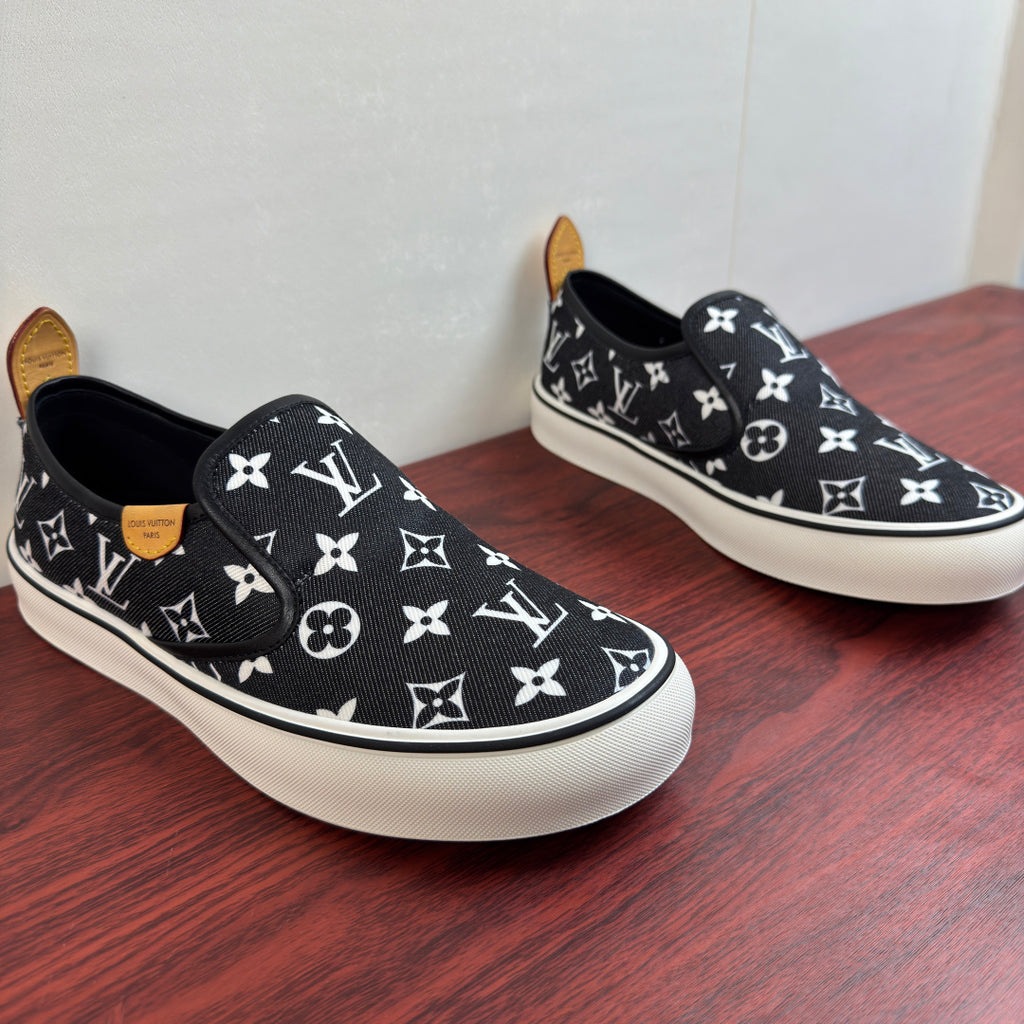 Сліпони з натуральної шкіри та текстилю Louis Vuitton LAGOON — чорні