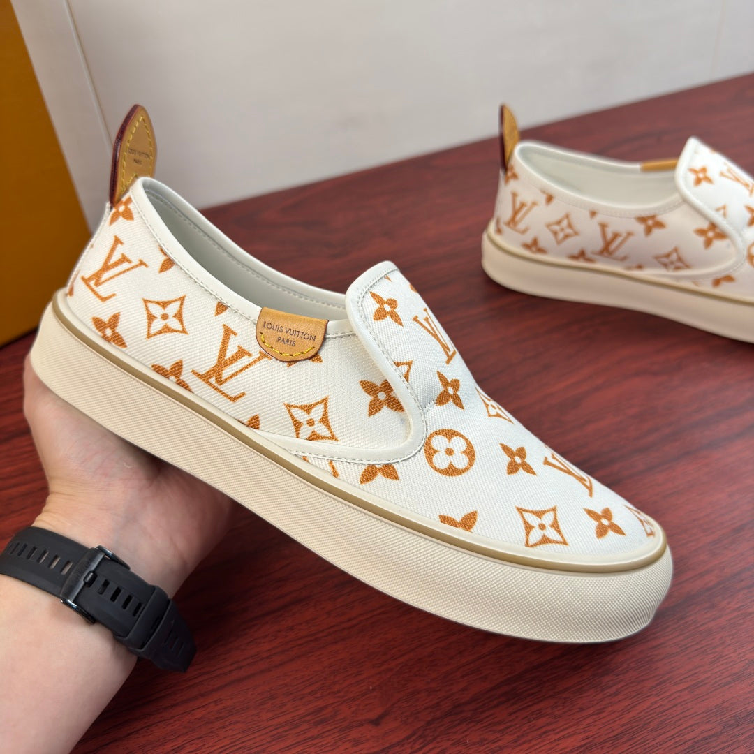 Сліпони з натуральної шкіри та текстилю Louis Vuitton LAGOON — білі