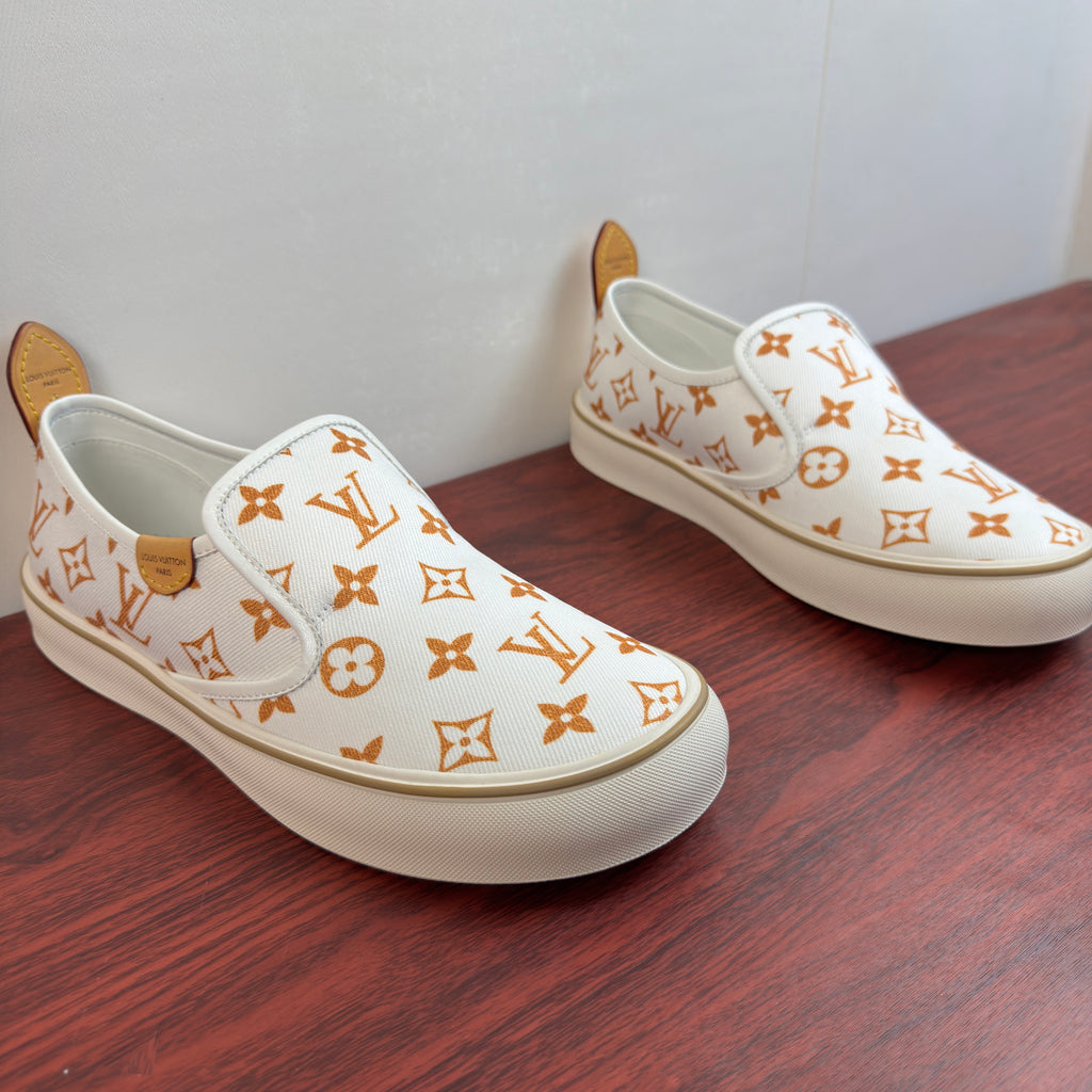 Сліпони з натуральної шкіри та текстилю Louis Vuitton LAGOON — білі