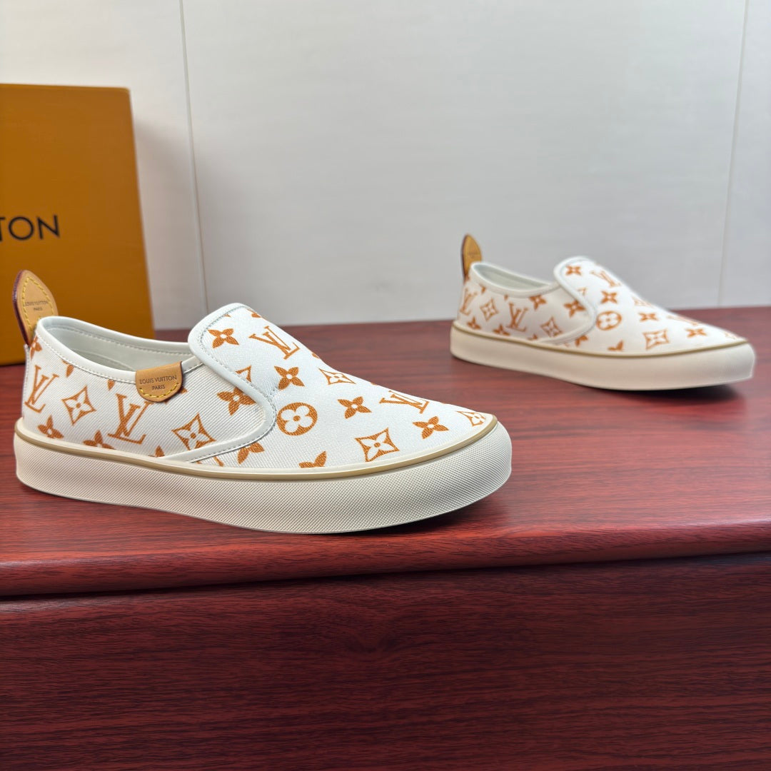 Сліпони з натуральної шкіри та текстилю Louis Vuitton LAGOON — білі