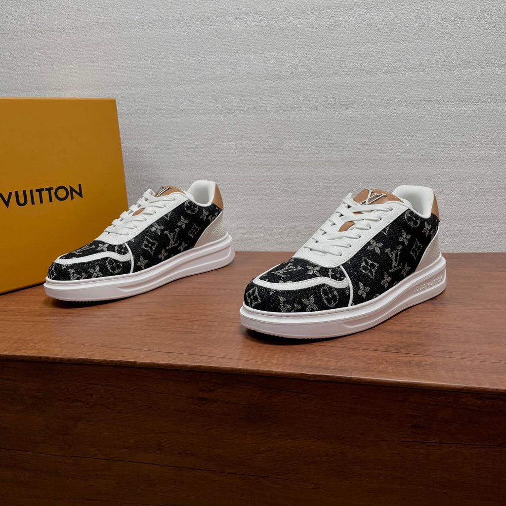 Кросівки з натуральної шкіри та деніму Louis Vuitton