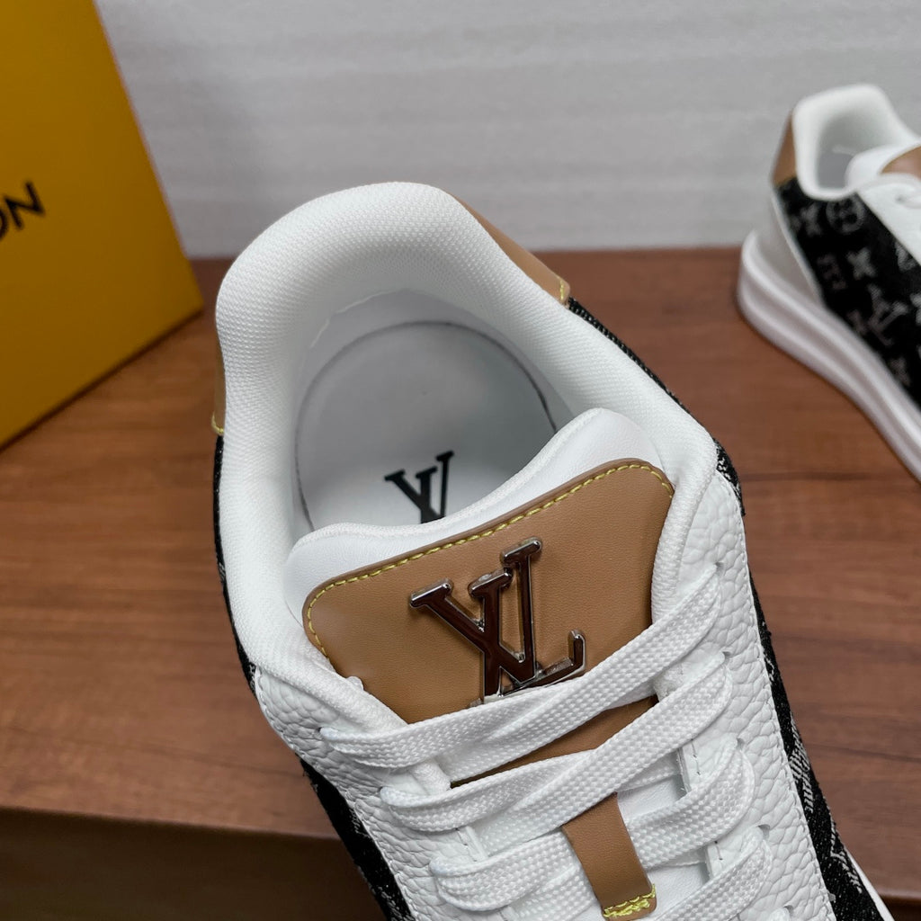 Кросівки з натуральної шкіри та деніму Louis Vuitton