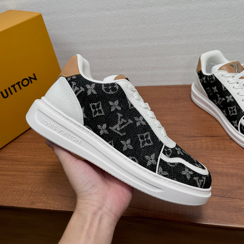 Кросівки з натуральної шкіри та деніму Louis Vuitton