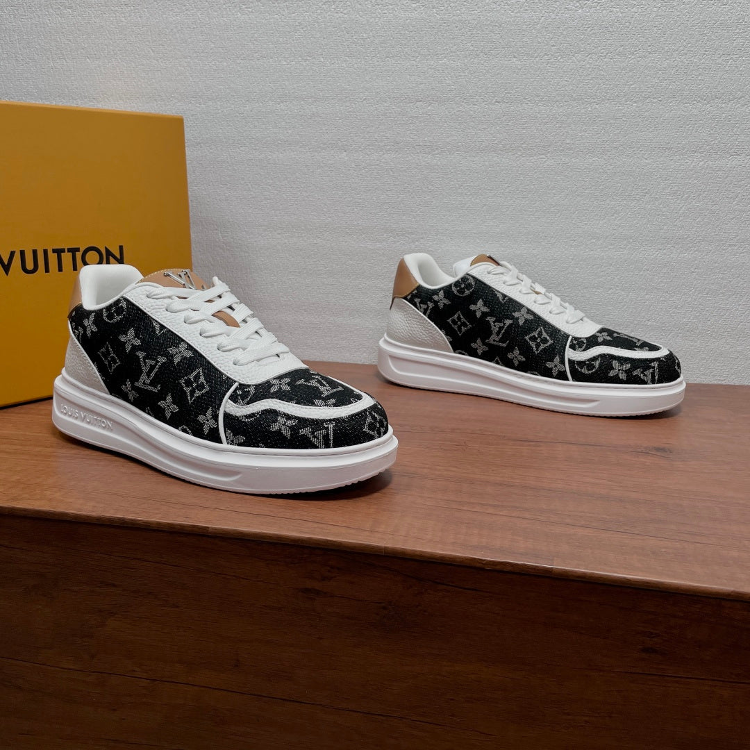 Кросівки з натуральної шкіри та деніму Louis Vuitton