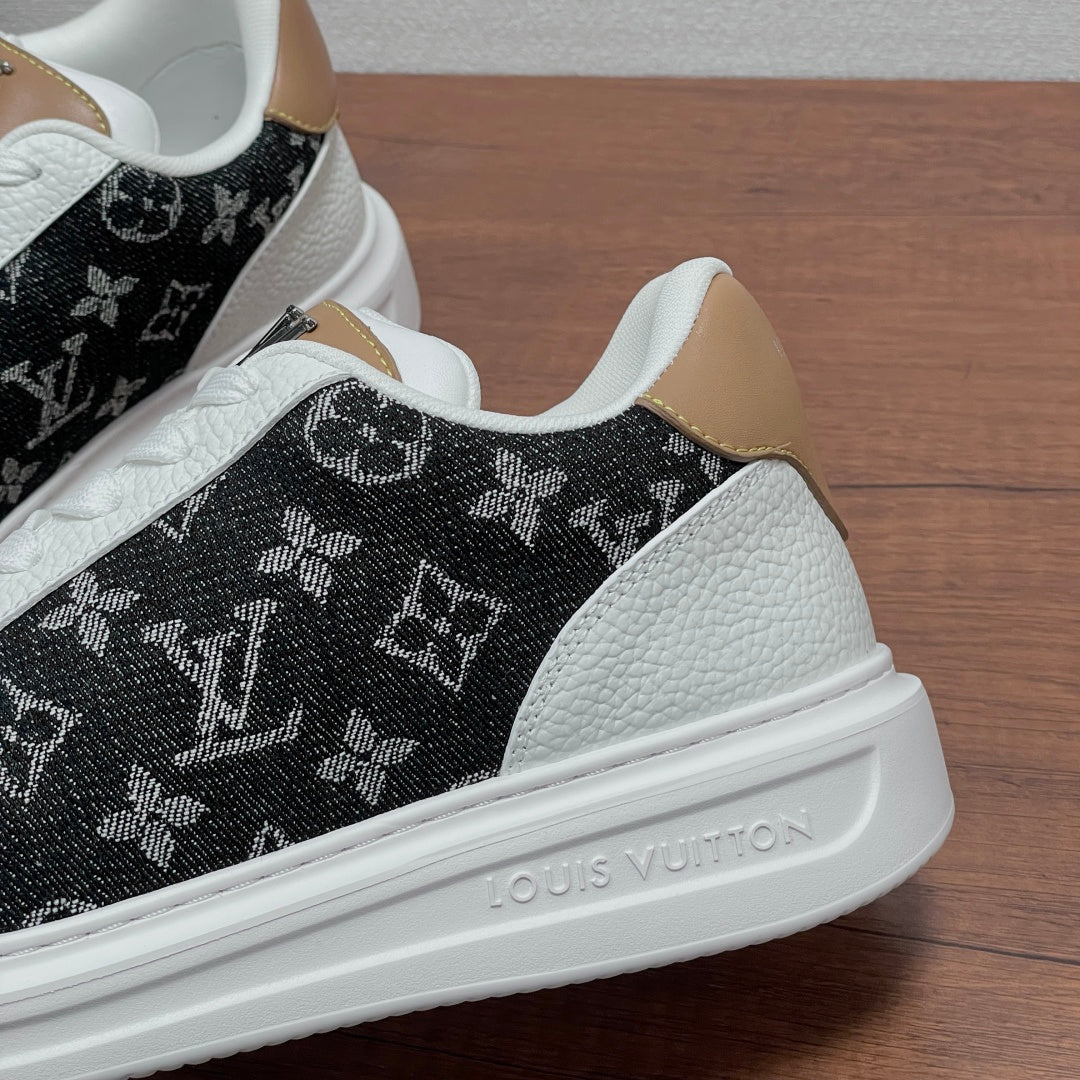 Кросівки з натуральної шкіри та деніму Louis Vuitton
