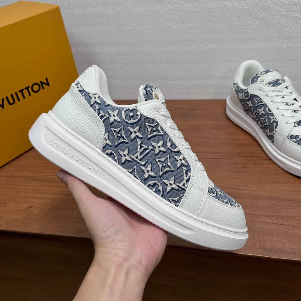Кросівки з натуральної шкіри та деніму Louis Vuitton