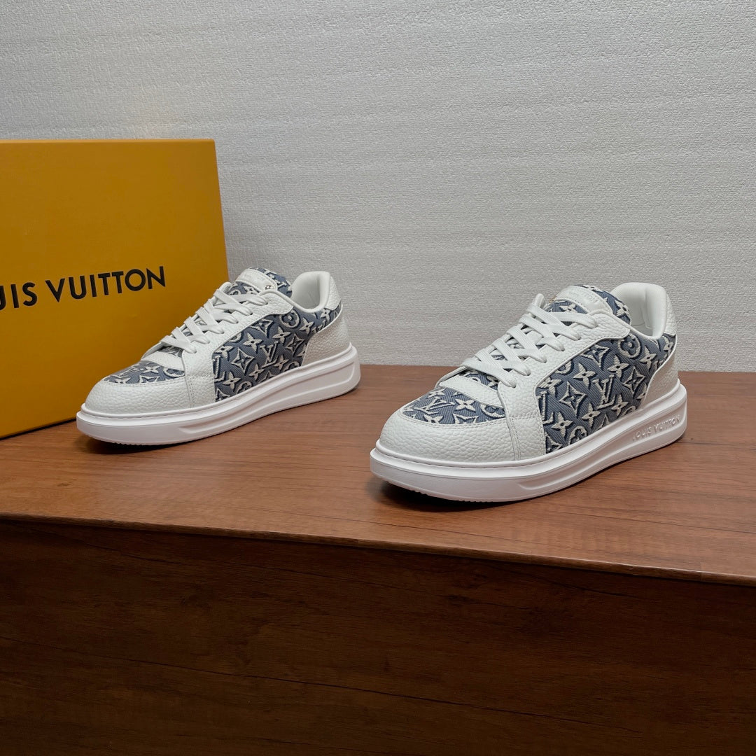 Кросівки з натуральної шкіри та деніму Louis Vuitton