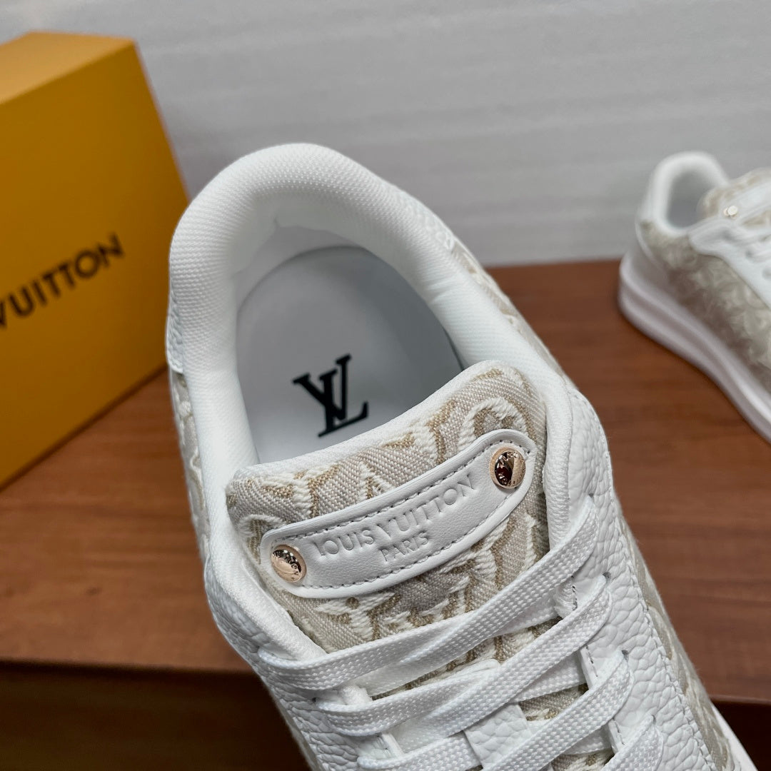 Кросівки з натуральної шкіри та деніму Louis Vuitton
