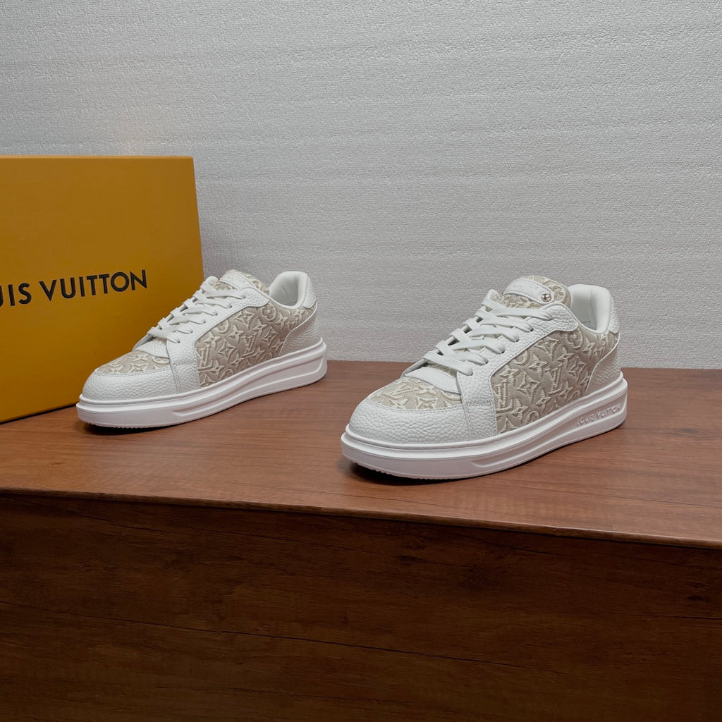 Кросівки з натуральної шкіри та деніму Louis Vuitton