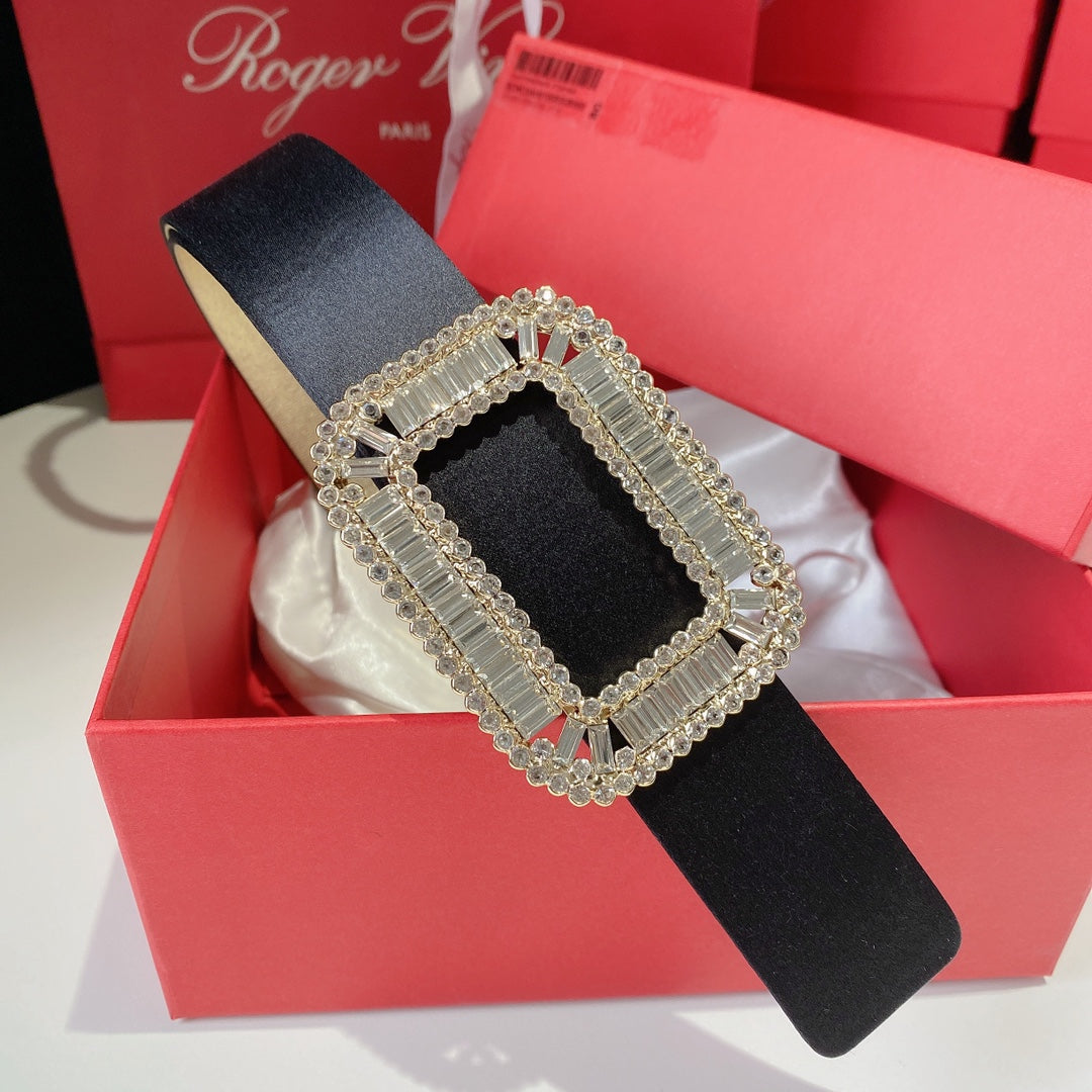 Ремінь Roger Vivier із шовку та натуральної шкіри