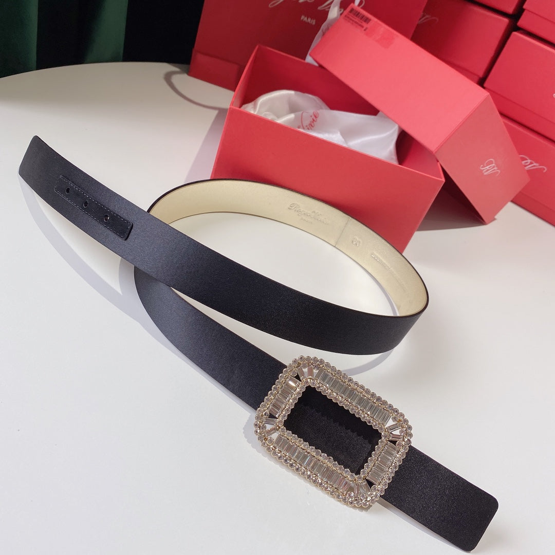 Ремінь Roger Vivier із шовку та натуральної шкіри