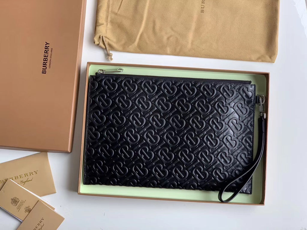 Клатч Burberry TB із зернистої натуральної шкіри — фото 1