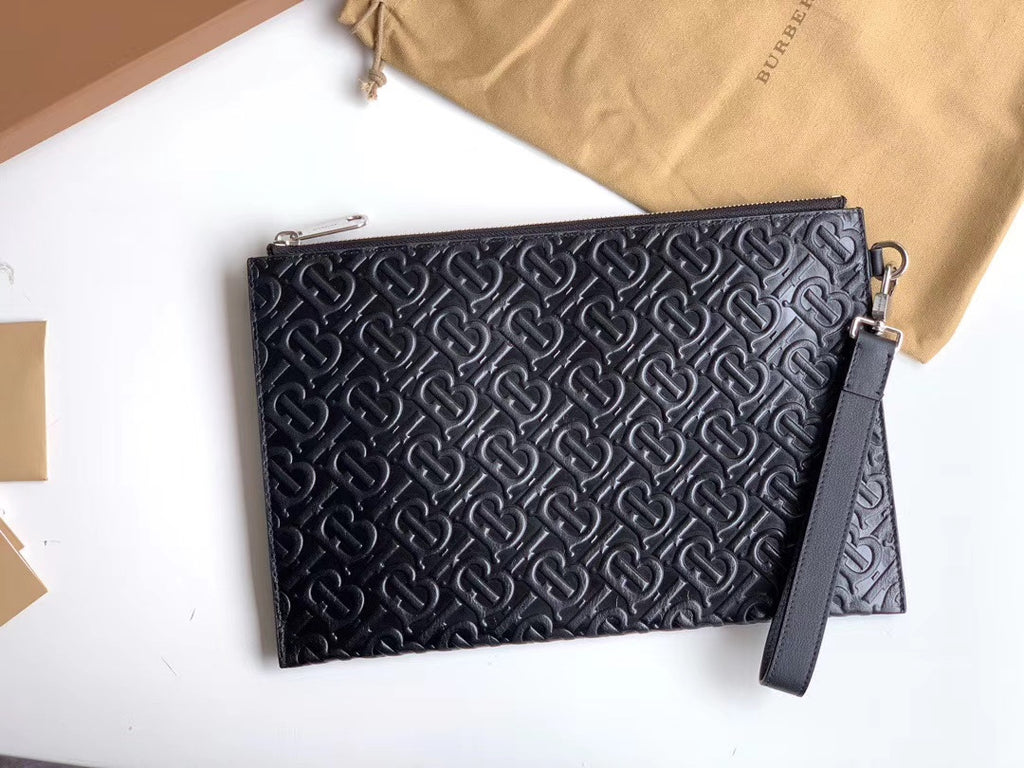 Клатч Burberry TB із зернистої натуральної шкіри — фото 2