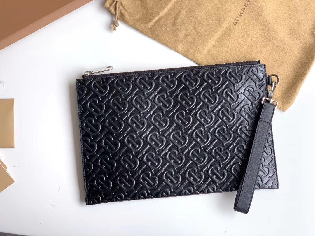 Клатч Burberry TB із зернистої натуральної шкіри — фото 2