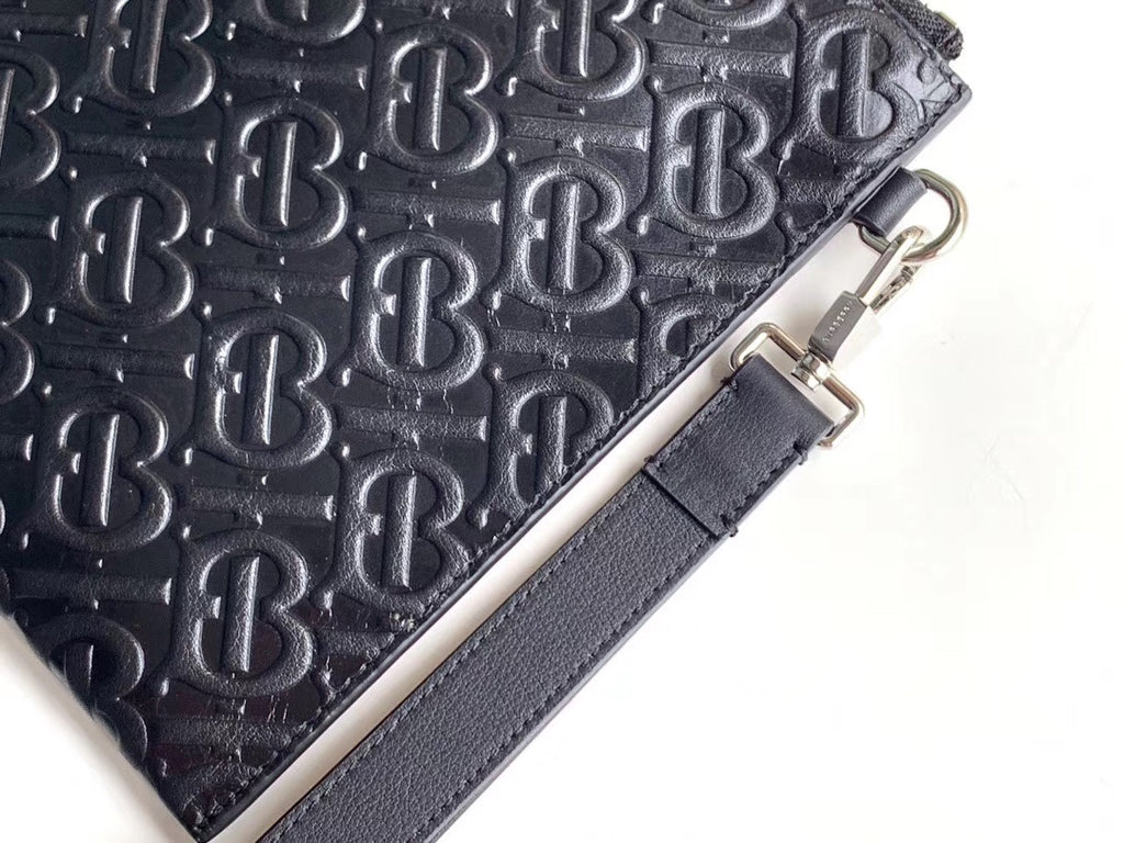Клатч Burberry TB із зернистої натуральної шкіри — фото 4