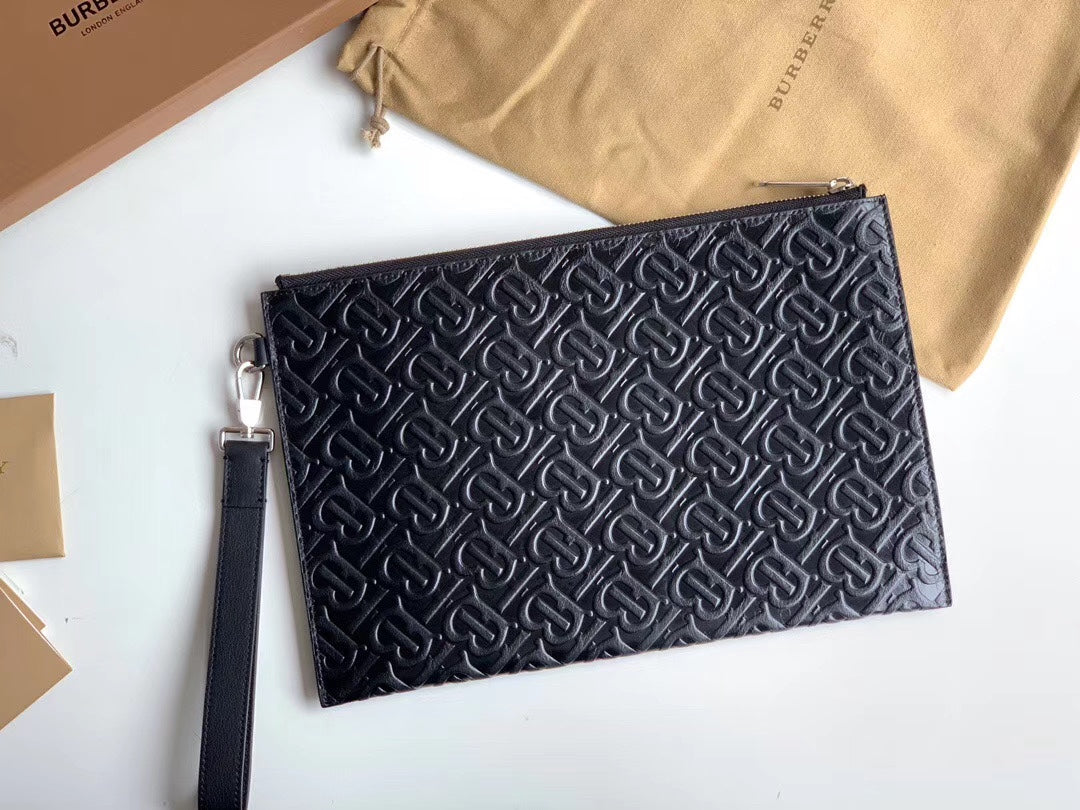 Клатч Burberry TB із зернистої натуральної шкіри — фото 3