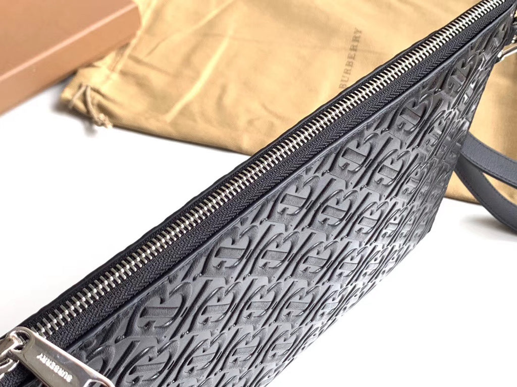 Клатч Burberry TB із зернистої натуральної шкіри — фото 6