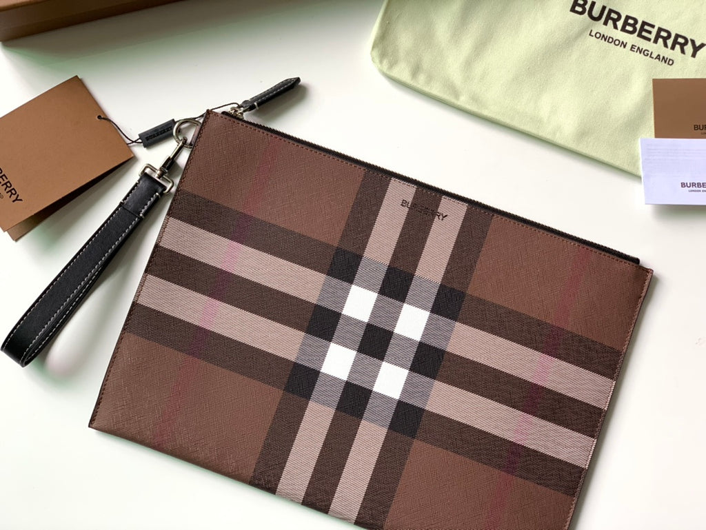 Клатч Burberry Vintage із зернистої натуральної шкіри — фото 4