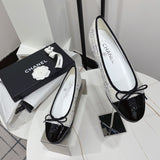 Жіночі лаконічні шкіряні балетки Chanel Ballet