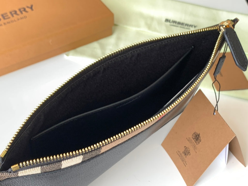 Клатч Burberry House із зернистої шкіри — фото 8