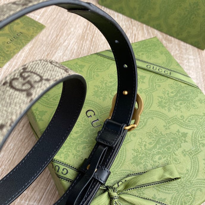 Ремінь Gucci з полотна та натуральної шкіри
