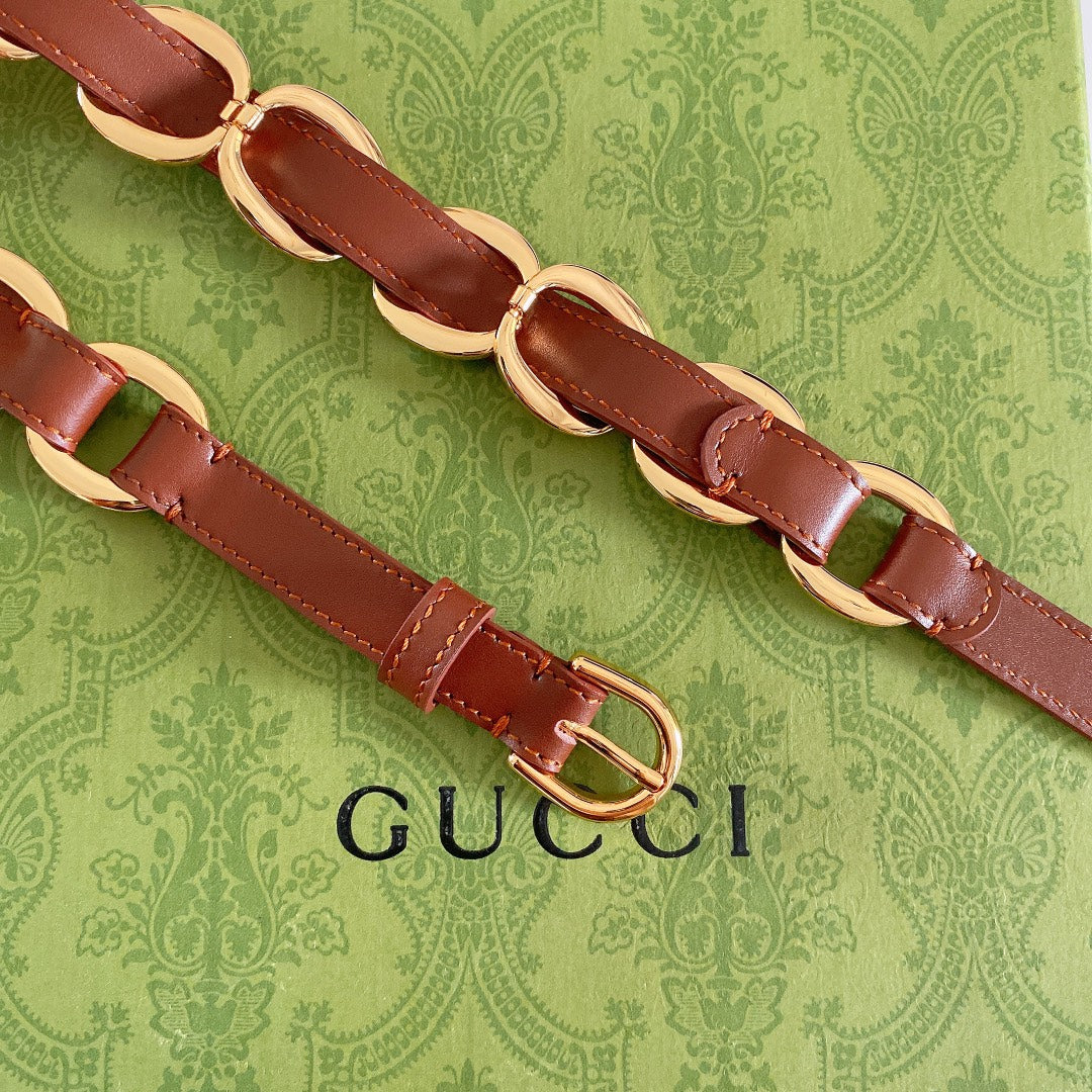 Ремінь Gucci із золотистою пряжкою — фото 3