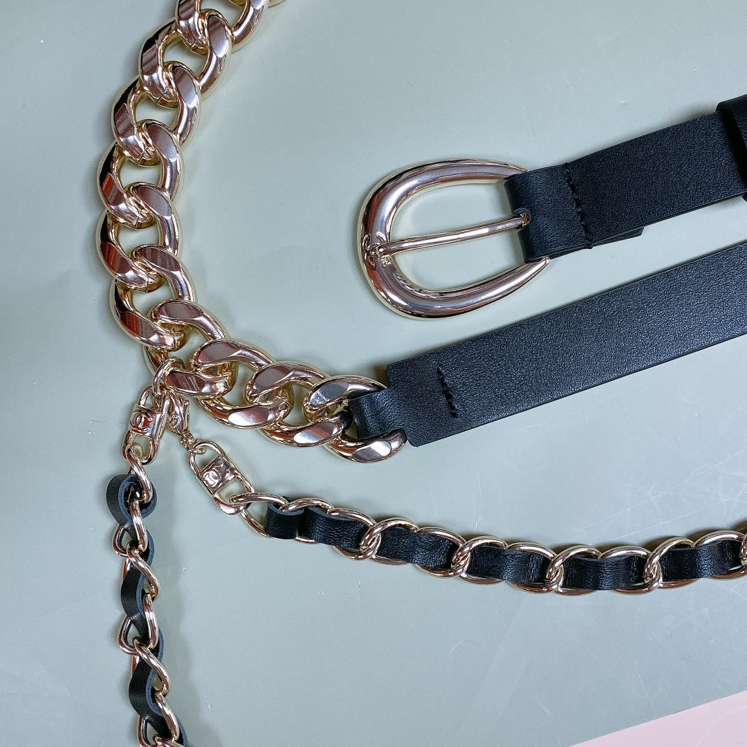 Пояс-ланцюжок Chanel з натуральної шкіри теляти — фото 2