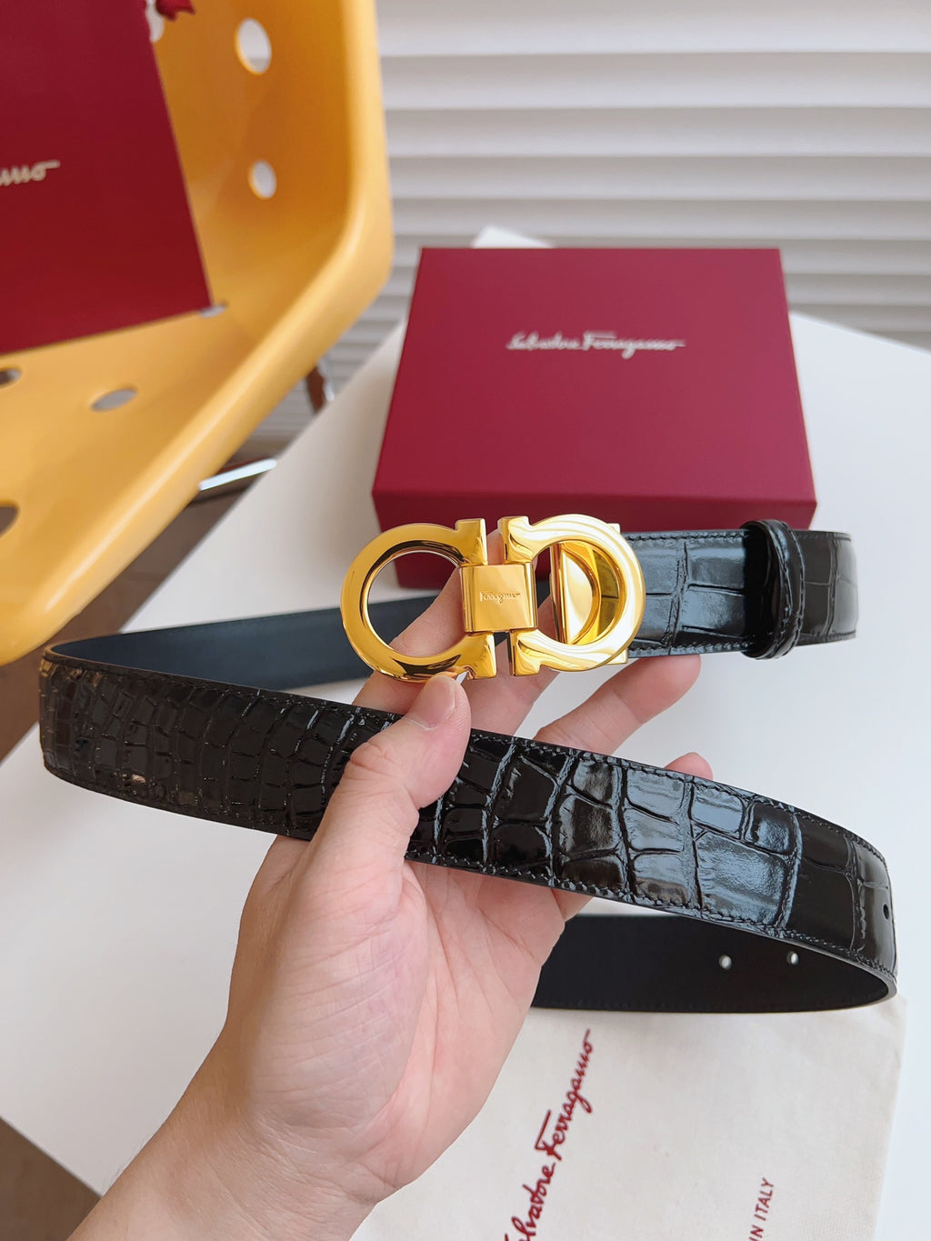 Ремінь Salvatore Ferragamo з натуральної шкіри — фото 2