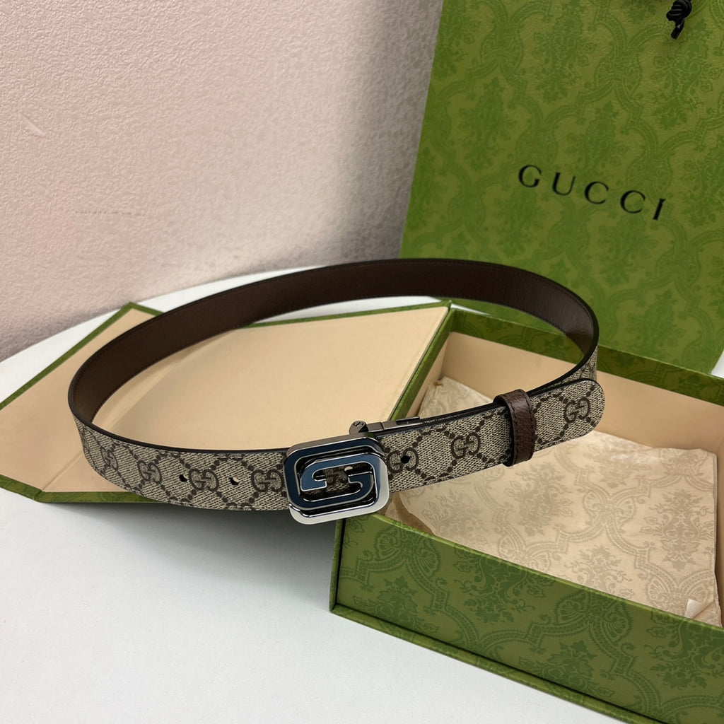 Ремінь Gucci з текстилю й натуральної шкіри — фото 1