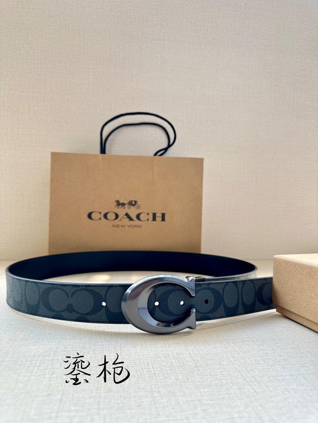 Ремінь Coach з текстилю й натуральної шкіри — фото 1
