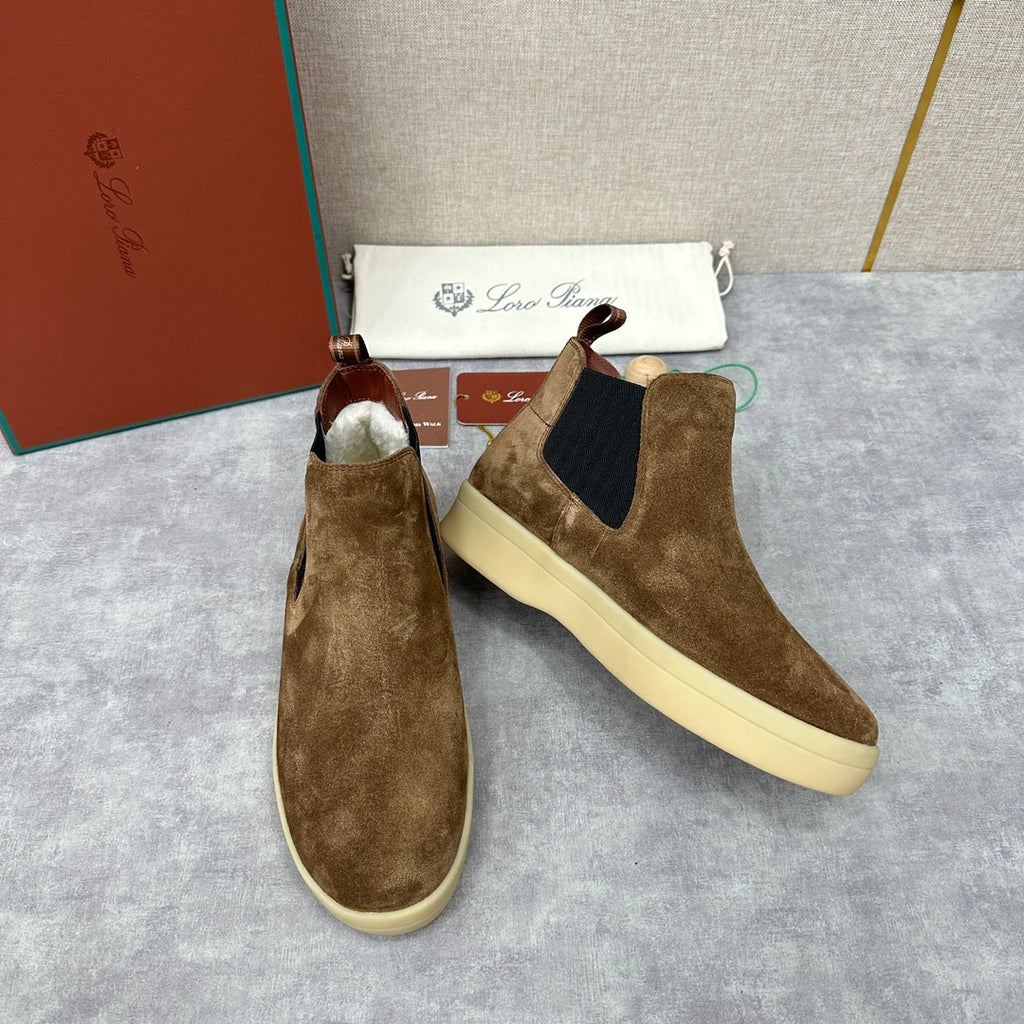 З нубуку утеплені черевики челсі Loro Piana