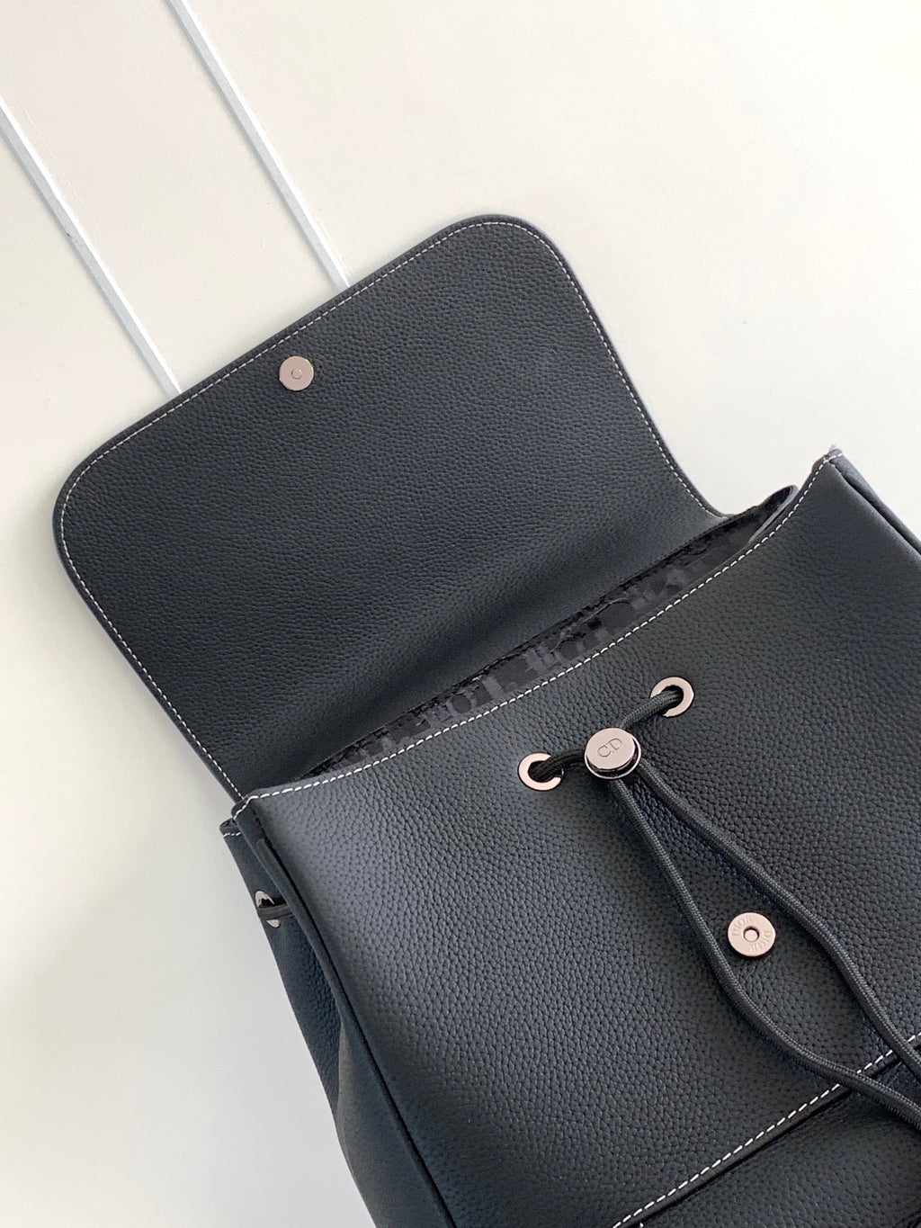 Рюкзак Dior Saddle із зернистої натуральної шкіри, чорний — фото 7
