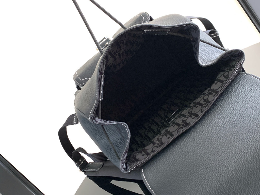 Рюкзак Dior Saddle із зернистої натуральної шкіри, чорний — фото 8