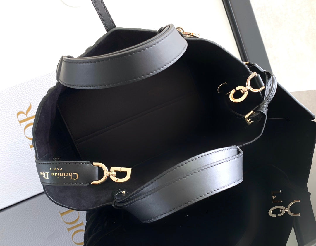 Сумка з ручками Dior Toujours з натуральної шкіри, чорна — фото 8