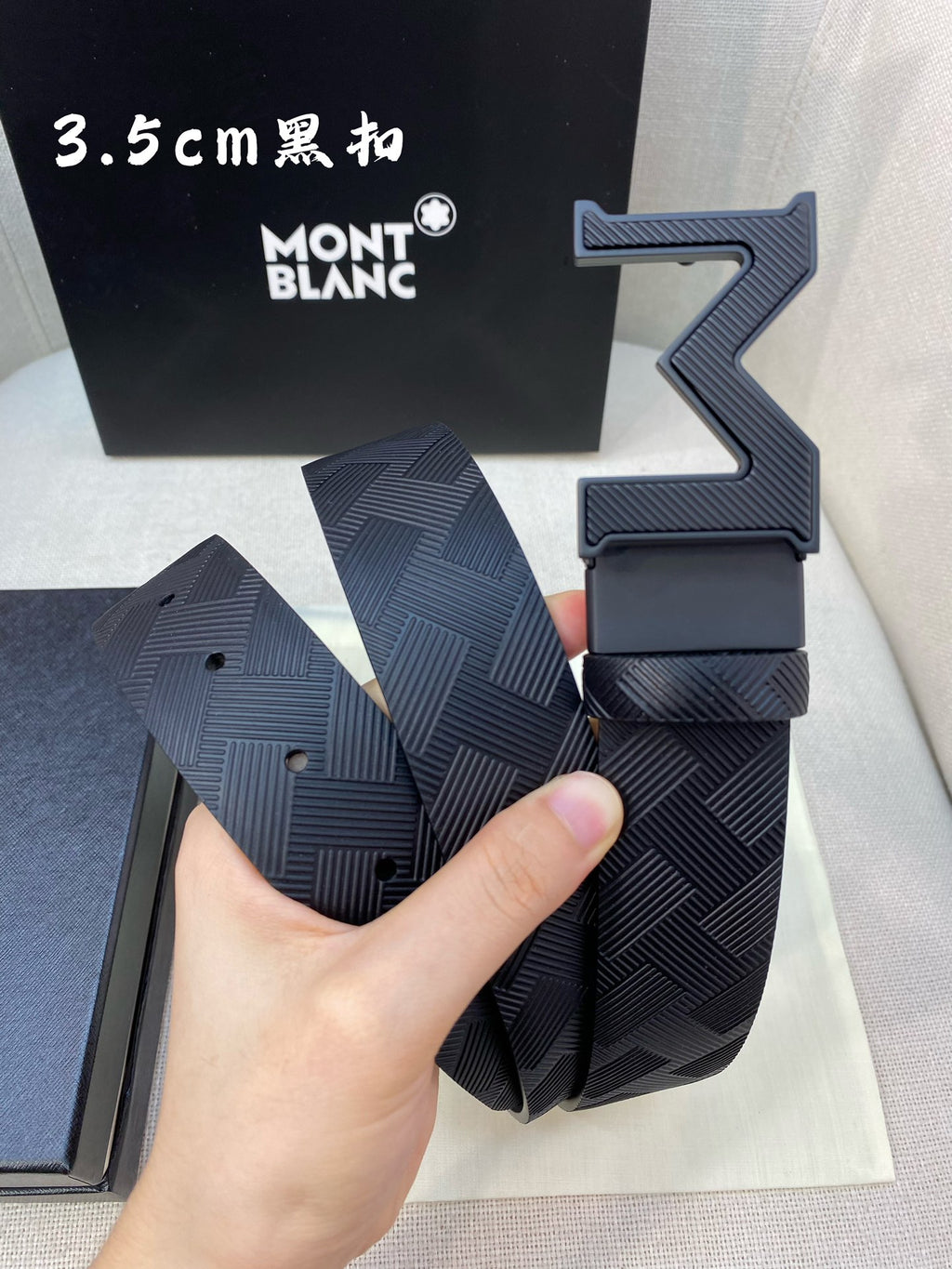 Ремінь Montblanc з шкіри — фото 4