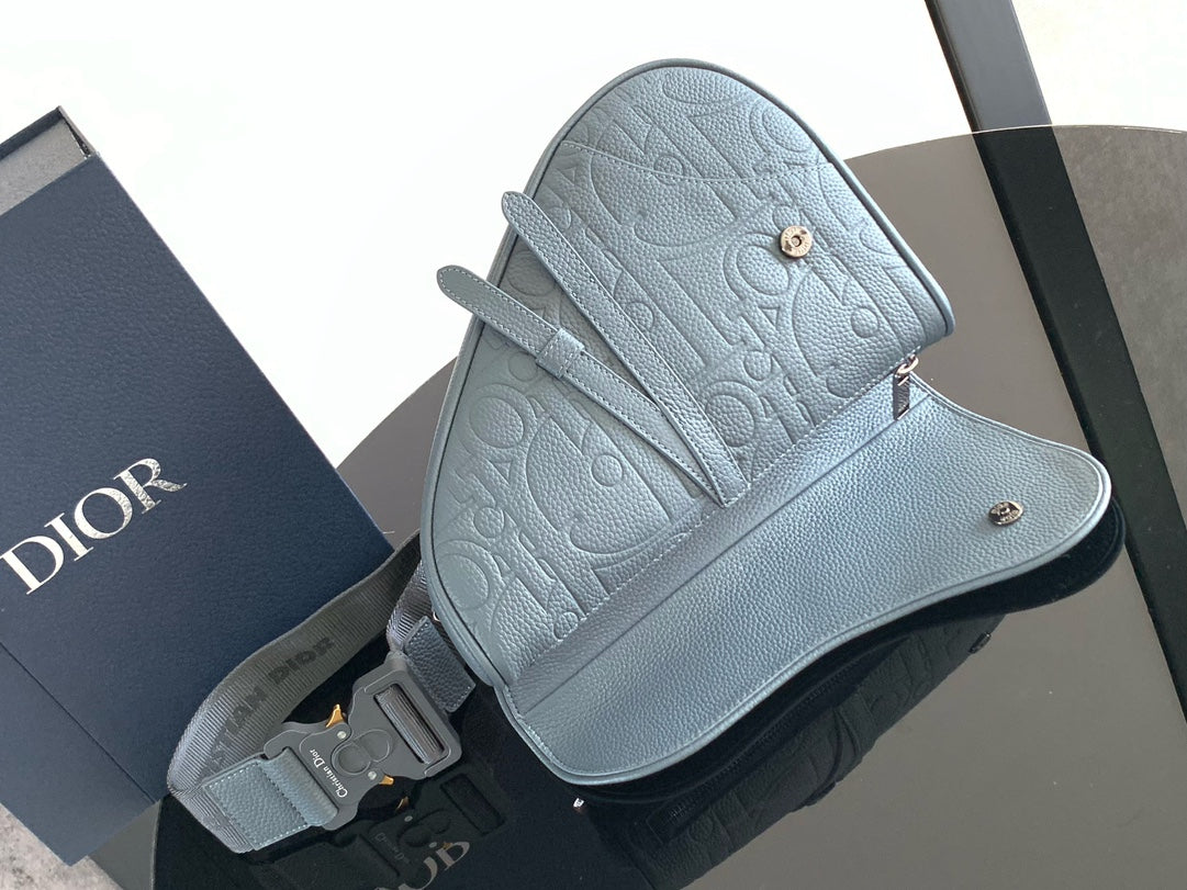 Сумка через плече Dior Gravity із тисненої натуральної шкіри, сіра — фото 5