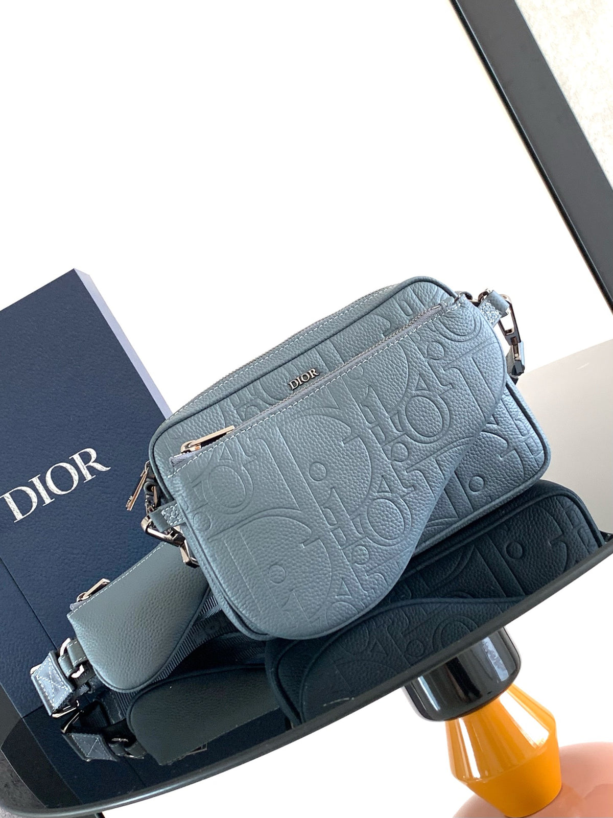 Сумка-трансформер Dior Saddle із тисненої натуральної шкіри — фото 1