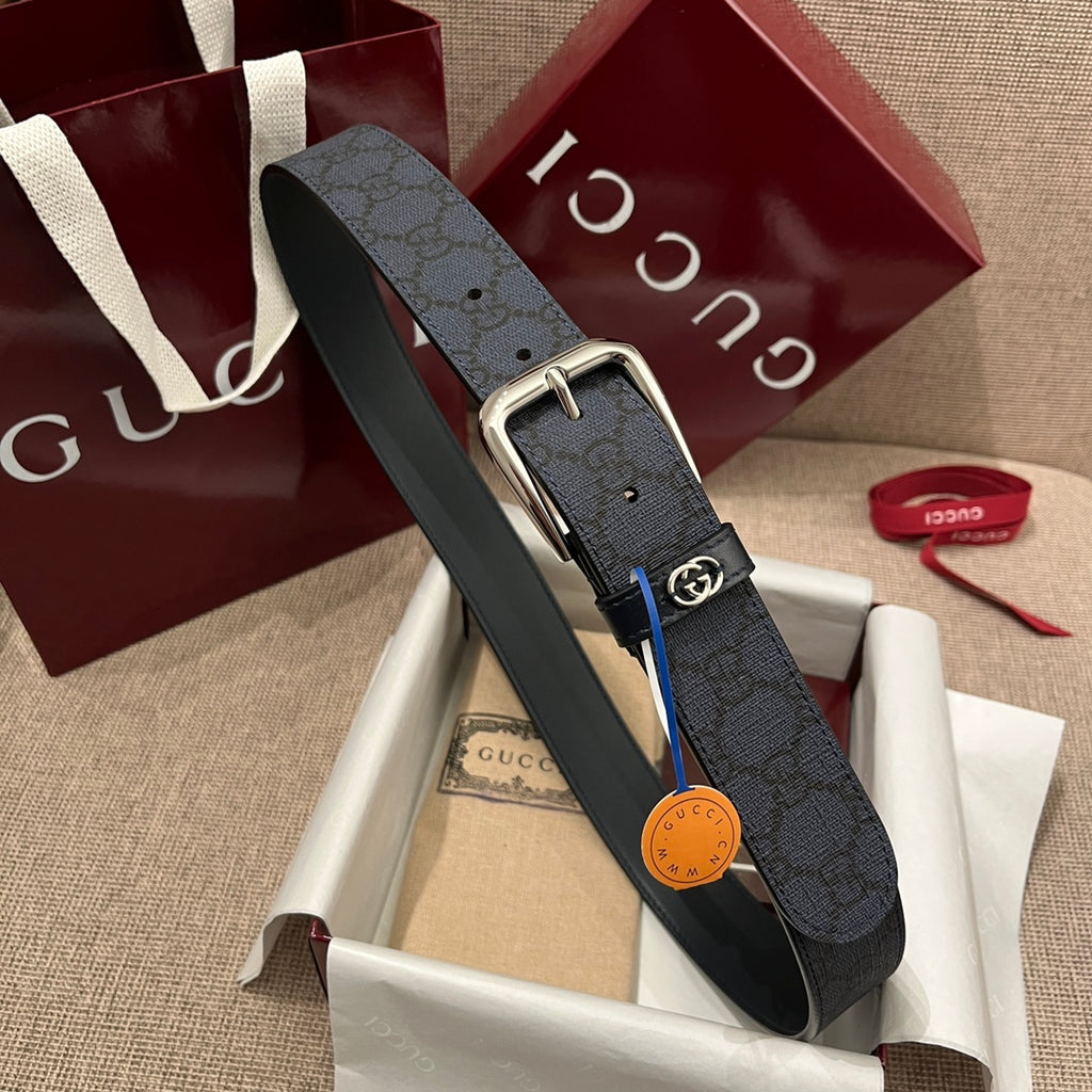 Ремінь Gucci з текстилю й натуральної шкіри — фото 1