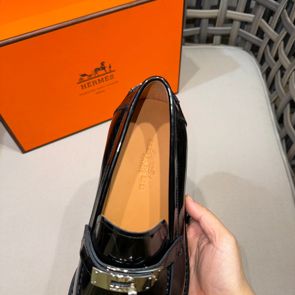 Чоловічі шкіряні туфлі Hermès золотисті