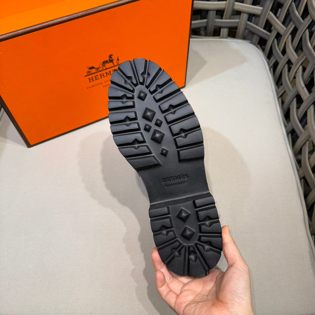Чоловічі шкіряні туфлі Hermès золотисті
