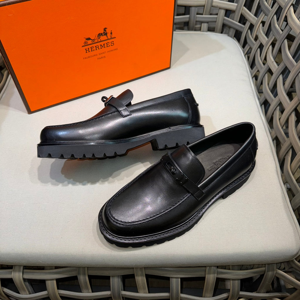 Чоловічі шкіряні туфлі Hermès золотисті