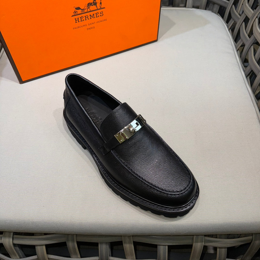 Чоловічі шкіряні туфлі Hermès золотисті